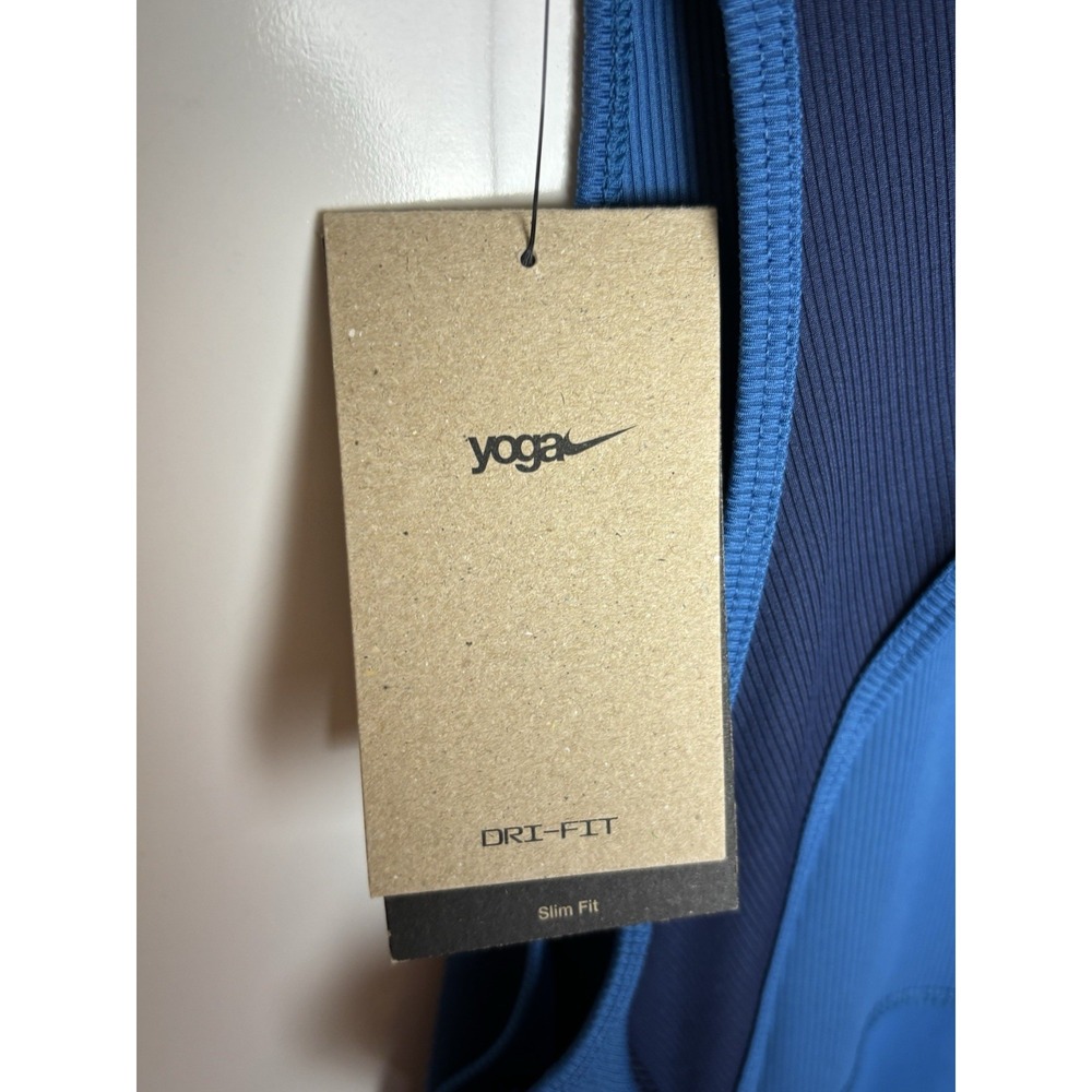 NIKE WOMEN'S YOGA TRAINING DRI-FIT WORKOUT TANK TOP 2XL Marina Blue NWT - Picture 3 of 9